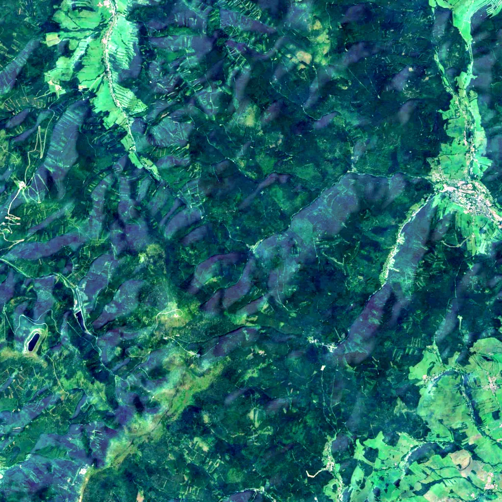 Vodopády Bílé Opavy seen from above (Sentinel-2)