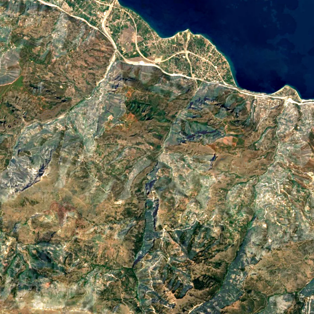 Vouraikos Gorge seen from above (Sentinel-2)
