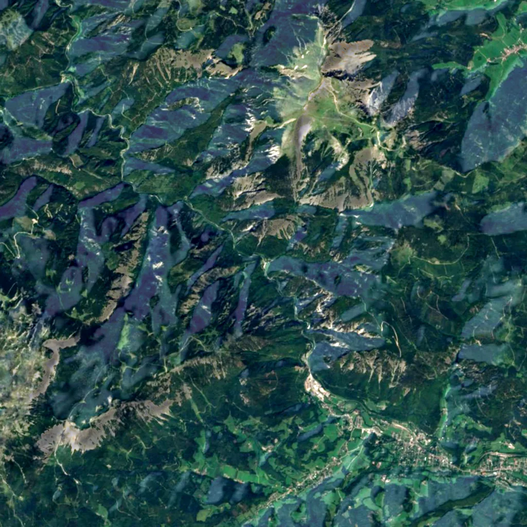 Weichtal seen from above (Sentinel-2)
