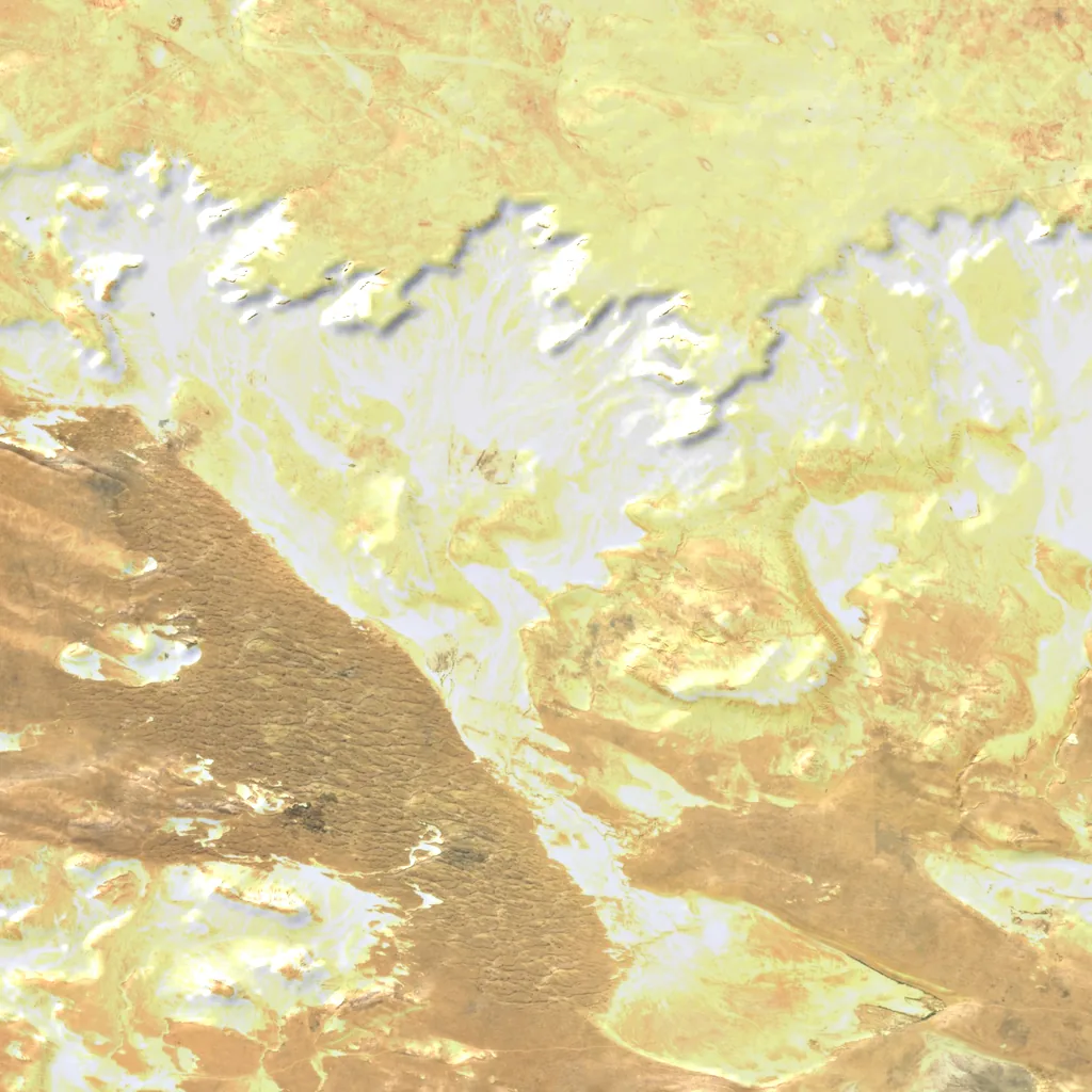 Yangykala Canyon seen from above (Sentinel-2)