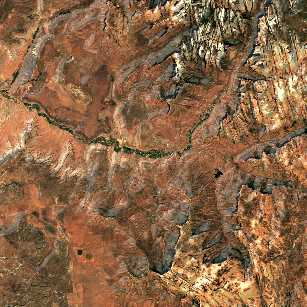 Zion Canyon seen from above (Sentinel-2)